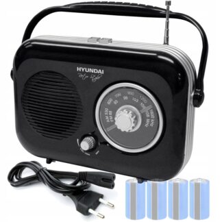 Klasyczne radio przenośne HYUNDAI PR 100 Retro FM/AM z wejściem AUX — zdjęcie 1