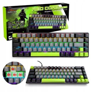 KLAWIATURA GAMINGOWA MECHANICZNA 60% RED CORE MX60 MT1260 DO GIER RGB USB-C — zdjęcie 1