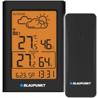 Stacja pogodowa BLAUPUNKT WS-15BK Higrometr Zegar Alarm WS15BK czarna — zdjęcie 1