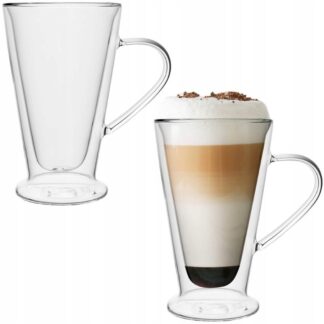 Szklanki termiczne FLORINA Malachit 400ml LATTE 2szt Podwójne Ścianki Dno — zdjęcie 1
