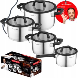 Zestaw garnków FLORINA Chef 8 cz. Indukcja Inox by Mateusz Gessler — zdjęcie 1